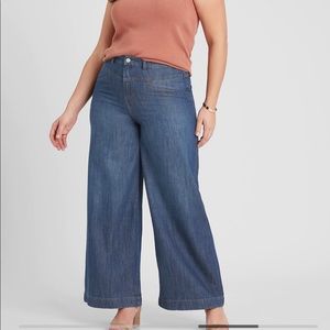 Banana Republic Factory High-Rise Dark Wash Wide-Leg Yoke Jean Size 14/32 NWOT
